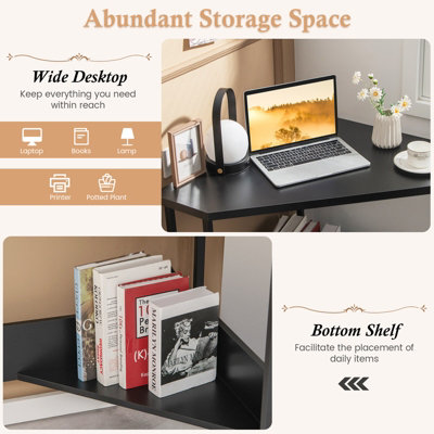 Costway Corner Desk Triangle Computer Desk Laptop Desk w/ Power Outlet