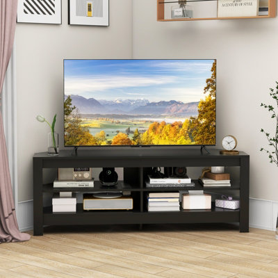 Corner black shops tv stand