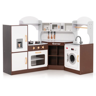 Corner wooden deals play kitchen