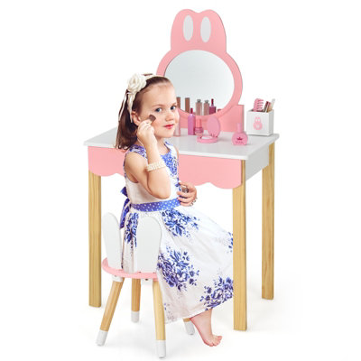 Little girl vanity clearance and chair