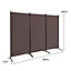 Costway Costway 3 Panels Freestanding Room Divider Wall Folding Room Partition Separator Privacy Brown