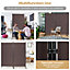 Costway Costway 3 Panels Freestanding Room Divider Wall Folding Room Partition Separator Privacy Brown