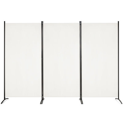 Costway Costway 3 Panels Freestanding Room Divider Wall Folding Room Partition Separator Privacy White