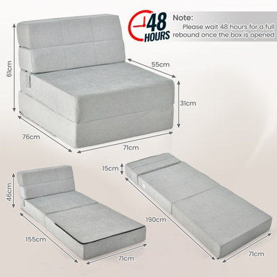 Tri fold chair online sleeper