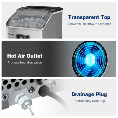 Costway Countertop Ice Maker Portable Ice Cube Making Machine 22KG/24H ...