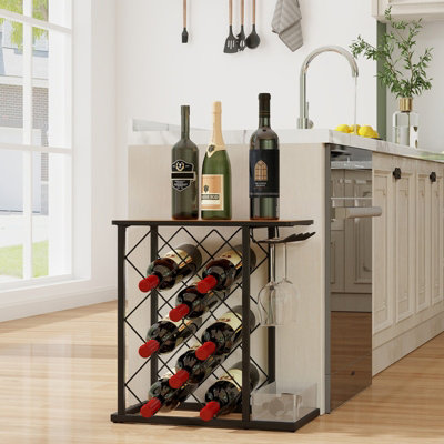 Small Wine Rack 12 Bottles Countertop Wine Holder Rack Tabletop