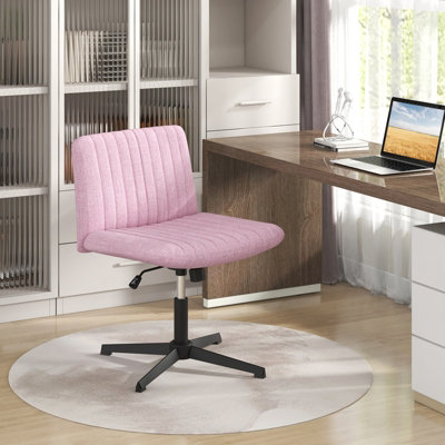 Costway Criss Cross Chair With Wheels Oversized U Shaped Seat Wheels For Home Office Beige
