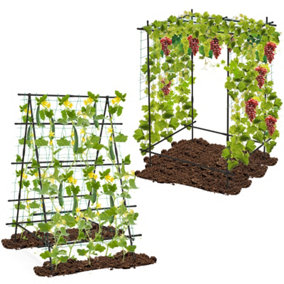 Costway Cucumber Trellis for Plant Climbing Foldable Garden Tunnel Trellis