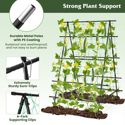 Costway Cucumber Trellis for Plant Climbing Foldable Garden Tunnel Trellis