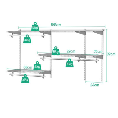 Costway Custom Closet Organizer Kit Smart Closet Organizer System Wall Mounted