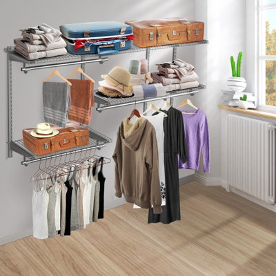 Costway Custom Closet Organizer Kit Smart Closet Organizer System Wall Mounted - 3