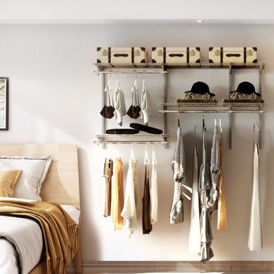 Costway Custom Closet Organizer Kit Smart Closet Organizer System Wall Mounted - 4