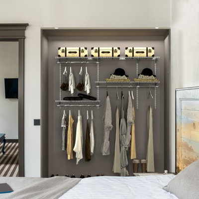 Costway Custom Closet Organizer Kit Smart Closet Organizer System Wall Mounted - 5