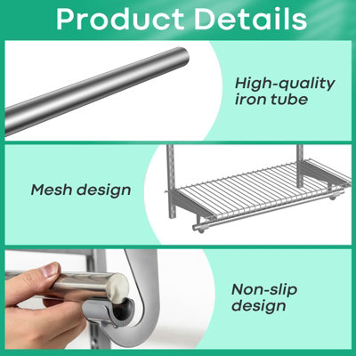 Costway Custom Closet Organizer Kit Smart Closet Organizer System Wall Mounted - 9