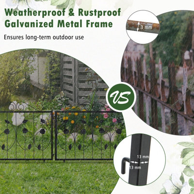 Costway Decorative Garden Fence 8 Pack 464 x 58cm Animal Barrier Border ...