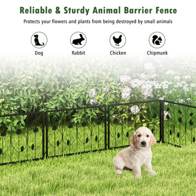 Costway Decorative Garden Fence 8 Pack 464 x 58cm Animal Barrier Border for Dog Rabbit