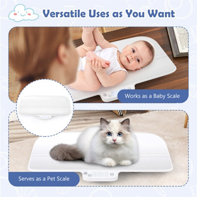 Costway Digital Electronic 30kg Baby Pet Scale Weighing Scale Hold 4 Units (lbs/g/kg/oz) - 3