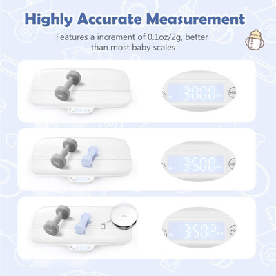 Costway Digital Electronic 30kg Baby Pet Scale Weighing Scale Hold 4 Units (lbs/g/kg/oz)