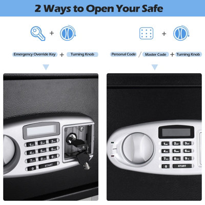 Costway Digital Security Safe Box Cabinet Electronic Digital Keypad Deposit Lock W/ Keys