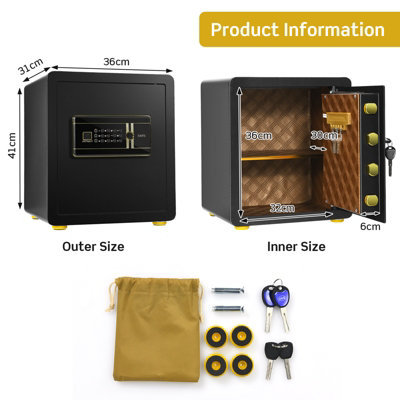 Costway Digital Security Safe Box Electronic Money Cash Jewelry Deposit ...