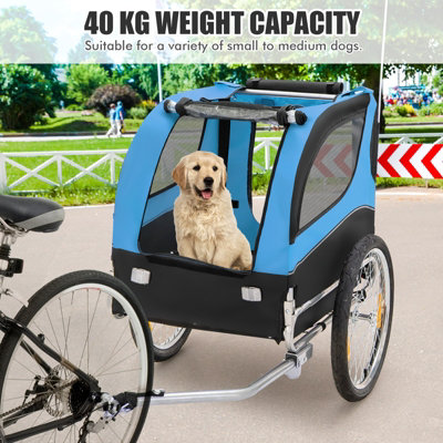 Costway Dog Bike Trailer Folding Pet Bicycle Cart Wagon Carrier Pet Bike Safety Flag - 3