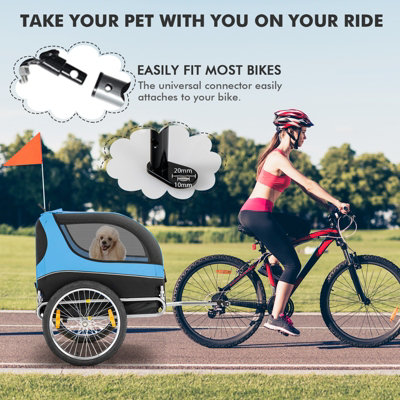 Costway Dog Bike Trailer Folding Pet Bicycle Cart Wagon Carrier Pet Bike Safety Flag - 8