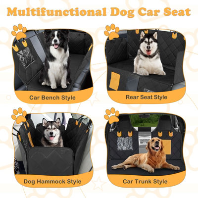 Costway Dog Car Seat Cover Non-Slip Car Seat Protector for Large Dogs W/ Mesh Window - 4