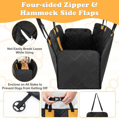 Costway Dog Car Seat Cover Non-Slip Car Seat Protector for Large Dogs W/ Mesh Window - 7