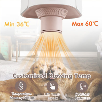 Costway Dog Dryer Cat Hair Blower High Velocity Pet Grooming Dryer Adjustable Temperture DIY at B Q