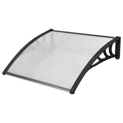 COSTWAY Door Canopy Awning Shelter Front Back Porch Window Roof Outdoor Shade Patio Transparent