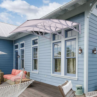 COSTWAY Door Canopy Awning Shelter Front Back Porch Window Roof Shade ...