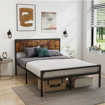 Wood metal platform deals bed