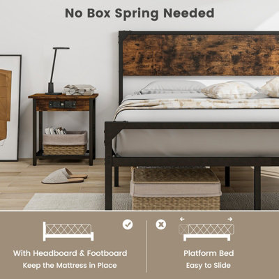 Wood metal deals platform bed