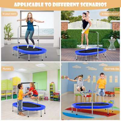 Costway Foldable Trampoline Double Mini Kids Fitness Rebounder W