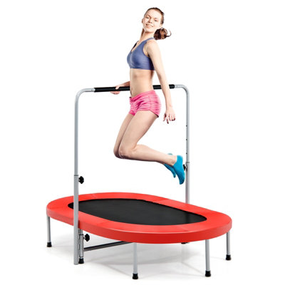 48 Inch Quadruple Folding Indoor GYM Fitness Octagonal Trampoline for Adults  Kids Safety Jump Sports with Adjustable Handrail - AliExpress