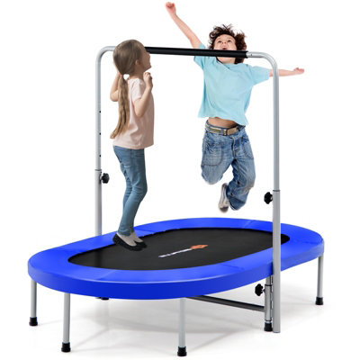 48 Inch Quadruple Folding Indoor GYM Fitness Octagonal Trampoline for Adults  Kids Safety Jump Sports with Adjustable Handrail - AliExpress