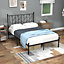 Costway Double Metal Bed Frame Heavy-duty Slatted Platform Bed Frame with Headboard