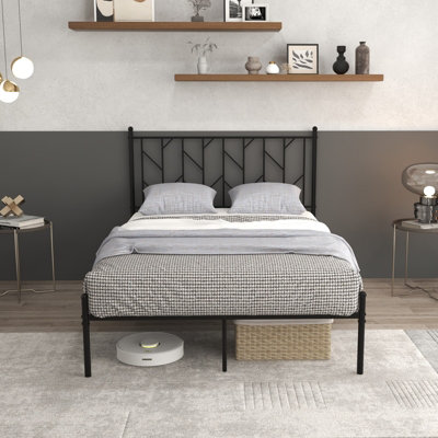 Heavy duty king bed deals frame with headboard