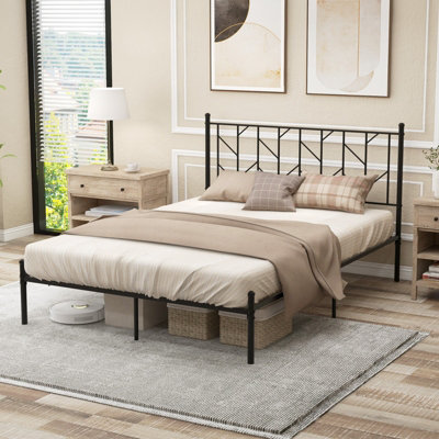 Heavy duty metal queen deals bed frame