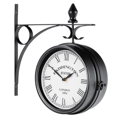 Costway Double Sided Wall Clock Vintage Grand Retro Clock Two Faces Hanging  Clock | Diy At B&Q