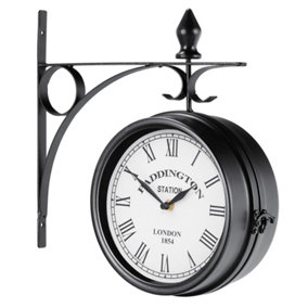 Costway Double Sided Wall Clock Vintage Grand Retro Clock Two Faces Hanging Clock