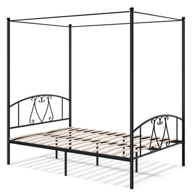 Full size metal on sale canopy bed frame