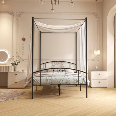 Full size deals metal canopy bed