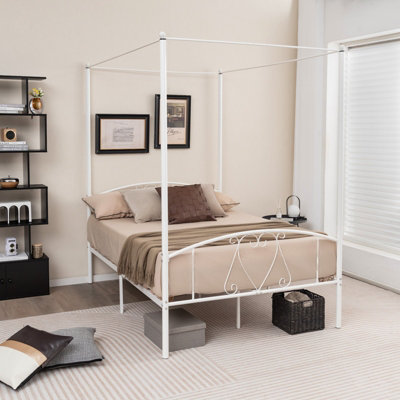 Silver metal canopy deals bed