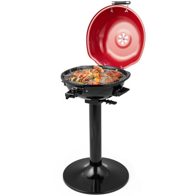 COSTWAY Electric BBQ Grill Portable Standing Grill with Removable Grilling Rack 1600 Watts