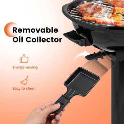 COSTWAY Electric BBQ Grill Portable Standing Grill with Removable ...