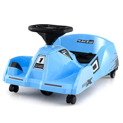 Costway Electric Cleaning Go Kart 12V Ride on Race Car Detachable Mop