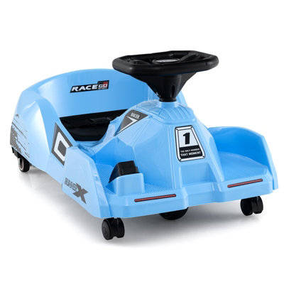 Costway Electric Cleaning Go Kart 12V Ride on Race Car Detachable Mop