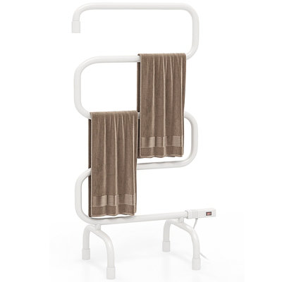 Costway Electric Towel Drying Rack Tower Heated Warmer 5 Bar Towel Holder Freestanding DIY at B Q