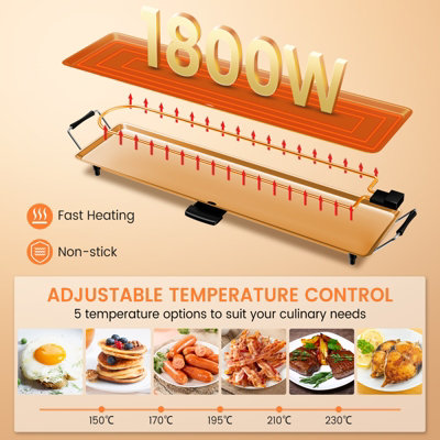 COSTWAY Electric XXL Teppanyaki Table Grill 90 x 23CM Non-Stick